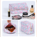 Cross pattern PU twill makeup bag Metal zipper makeup bag